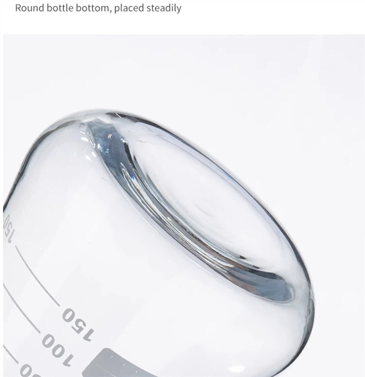 BKMAM 100ml 250ml 500ml Laboratory Use Transparent Heat Resistant Borosilicate 3.3 Glass Conical Flask Bottle